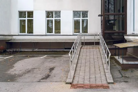 Ramp for persons with walking disability Stock Photos