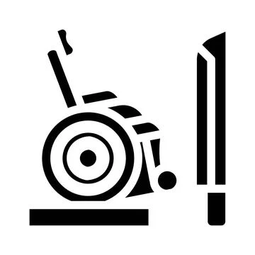 Ramp to train glyph icon vector illustration Illustrazione stock