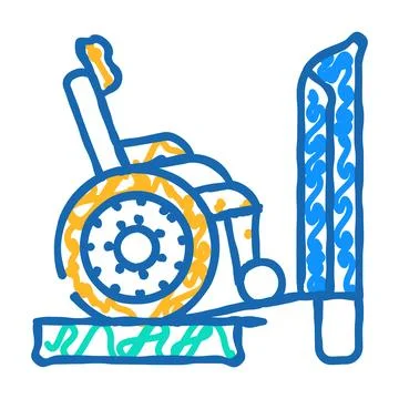 Ramp to train icon doodle illustration Illustrazione stock