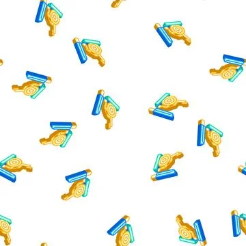Ramp to train isometric icon seamless pattern Illustrazione stock