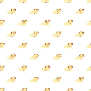 Rams cartoon pattern background repeating flat design Illustrazione stock