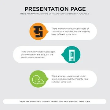 Rams, elevator, gf presentation design template in orange, green, yellow colo Stock Illustration