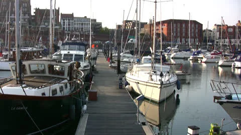 Ramsgate harbor view 03 Stock Footage 23198187