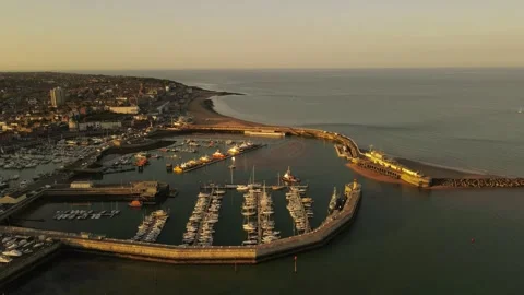 Ramsgate Harbour - 4K - Drone Stock Footage 169340800