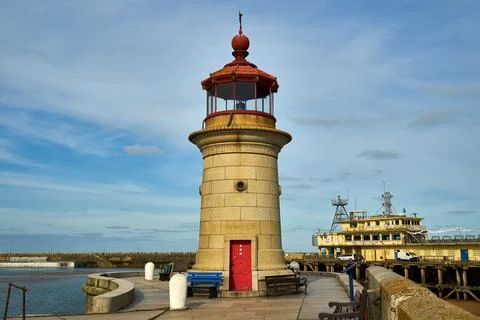 Ramsgate Lighthouse on the West Pier of the Royal Harbour Stock Photos