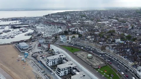 Ramsgate, UK - May 10th, 2023: Ramsgate Harbour on a Cloudy Day Stock Footage 250188466