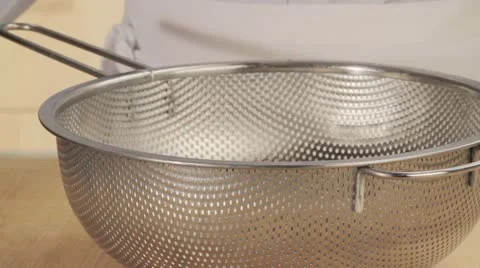 Ramson leaves in a sieve Stock Footage 24657909