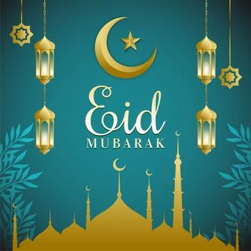 Ramzan mubarak with islamic structure mosque and lantern design background .. Illustrazione stock