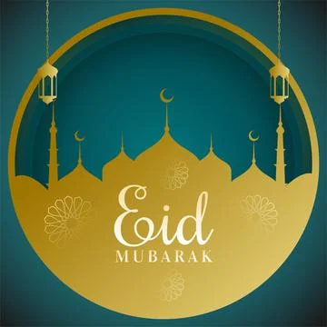 Ramzan mubarak with islamic structure mosque and lantern design background .. Illustrazione stock