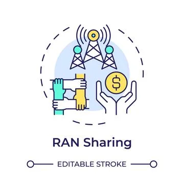 RAN sharing multi color concept icon Stock Illustration