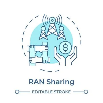 RAN sharing soft blue concept icon Stock Illustration