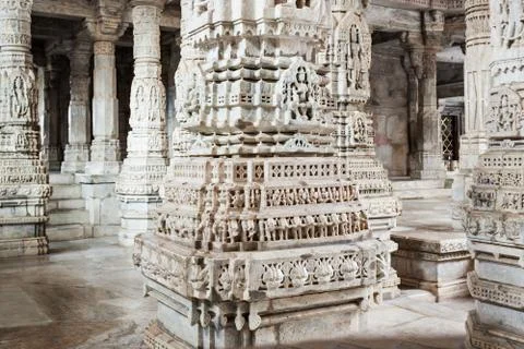 Ranakpur Temple interior Stock Photos
