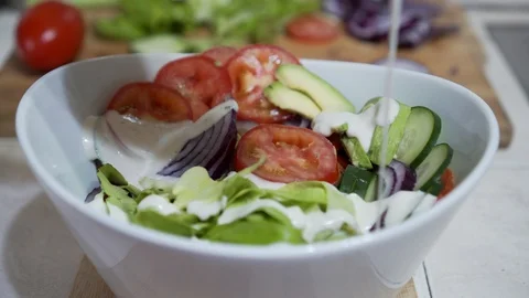 Ranch and salad  Stock Footage 120327162