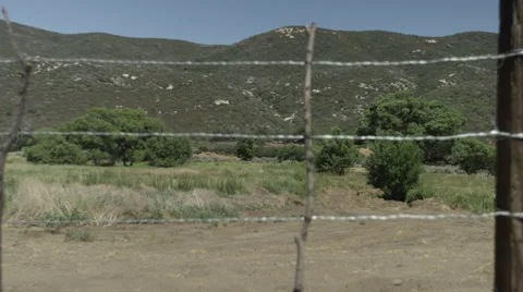 Ranch Barb Wire Slide Stock Footage 59101825