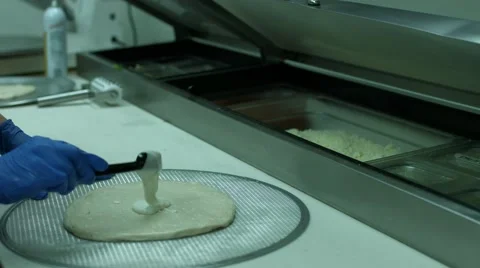 Ranch Cheese Pizza Creation Stock Footage 49130820