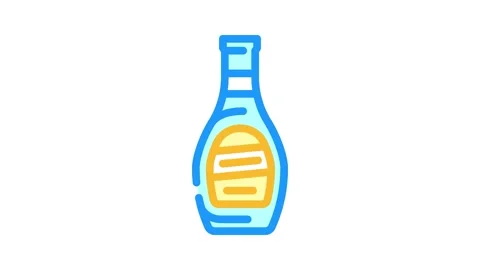 Ranch dressing condiment color icon animation Stock Footage 327258647