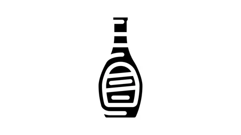 Ranch dressing condiment glyph icon animation Stock Footage 326733781