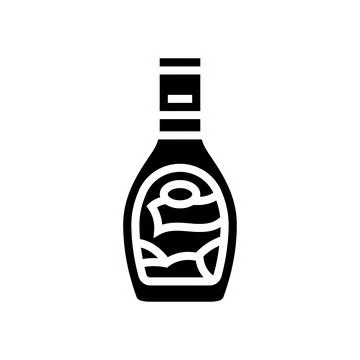 Ranch dressing condiment glyph icon vector illustration Stock Illustration