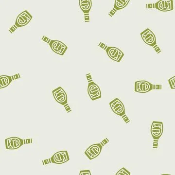 Ranch dressing condiment glyph seamless pattern Stock Illustration