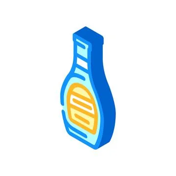 Ranch dressing condiment isometric icon vector illustration Stock Illustration
