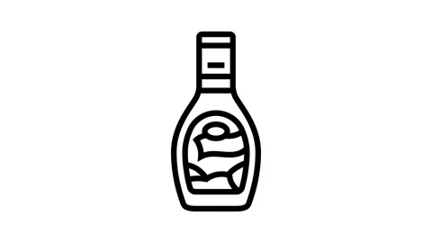 Ranch dressing condiment line icon animation Stock Footage 326124398