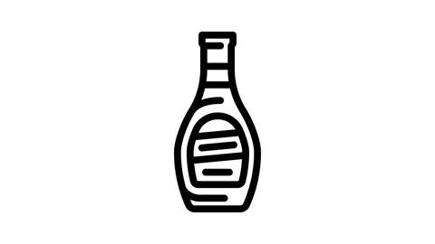 Ranch dressing condiment line icon animation Stock Footage 326750404