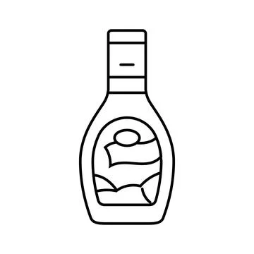 Ranch dressing condiment line icon vector illustration Stock Illustration
