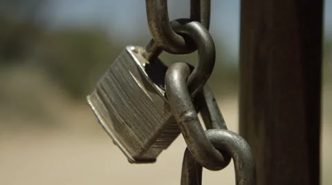 Ranch Gate Lock Medium Shot Stock Footage 59101860