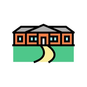 Ranch house color icon vector illustration Ilustración de archivo