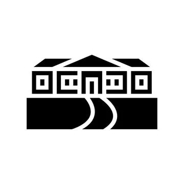 Ranch house glyph icon vector illustration Stock Illustration