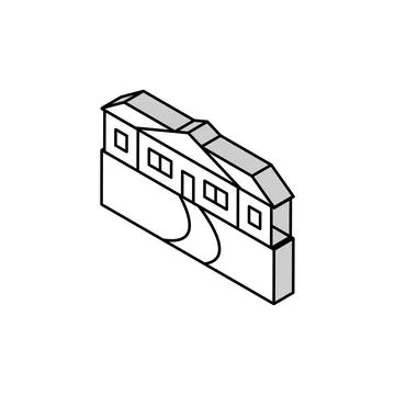 Ranch house isometric icon vector illustration 스톡 일러스트