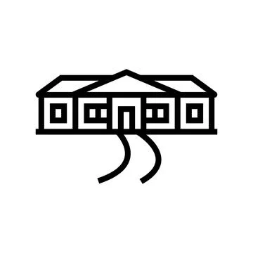 Ranch house line icon vector illustration Stock Illustration