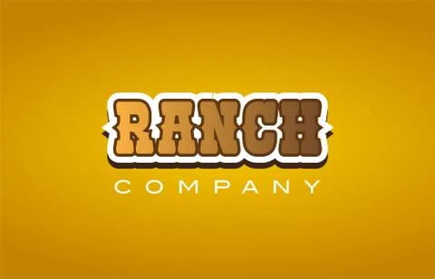 Ranch western style word text logo design icon company Stock Illustration