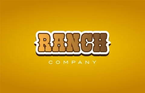 Ranch western style word text logo design icon company Stock Illustration