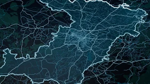Ranchi India Glowing Digital Map Animation 4K 库存影片 339876598