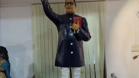 Ranchi, India- Sept 26, 2024: Statue of Dr. B.R. Ambedkar Displayed in Museum Stock Footage 293285215