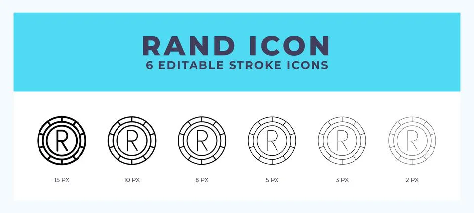 Rand icon set with different stroke. Vector illustration with editable stroke Stock Illustration