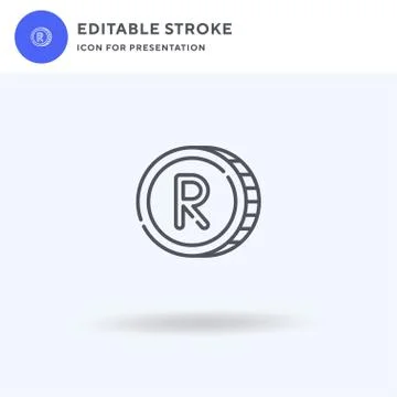 Rand icon vector, filled flat sign, solid pictogram isolated on white, logo Stock Illustration