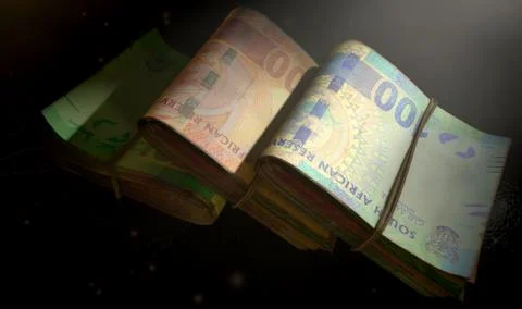 Rand Note Bundles Assorted Stock Illustration