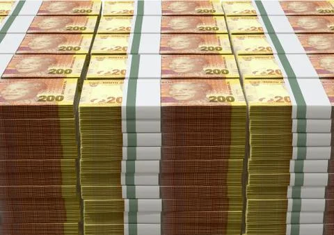 Rand notes pile Illustrazione stock