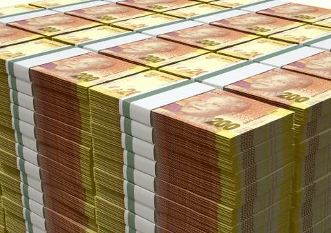 Rand notes pile Illustrazione stock