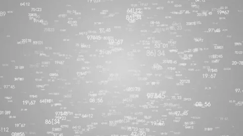 Random 3d Numbers Endlessly Moving In Grey Background Stock Footage 139034369
