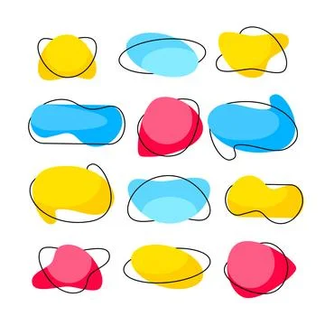 Random abstract liquid organic black irregular blotch shapes. Liquid shape Stock Illustration