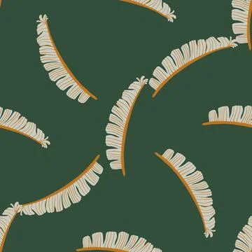 Random abstract nature seamless pattern with grey colored fern leaf ornament. Illustrazione stock