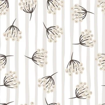 Random abstract seamless nature pattern with simple rowan silhouettes. Stripe Illustrazione stock