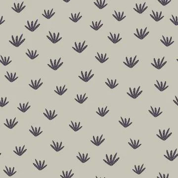 Random abstract seamless pattern with little grey foliage print. Light grey b Stock Illustration