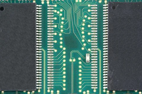 Random access memory chip close up Stock Photos