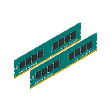 Random access memory detailed isometric icon Stock Illustration