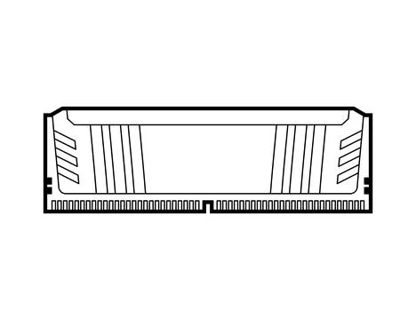 Random access memory isolated. RAM memory card.  Computer component DDR Stock Illustration