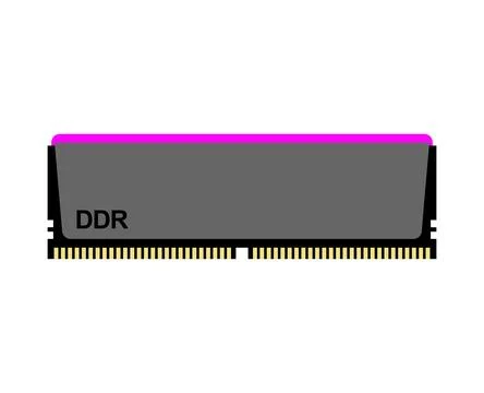 Random access memory isolated. RAM memory card.  Computer component DDR Stock Illustration